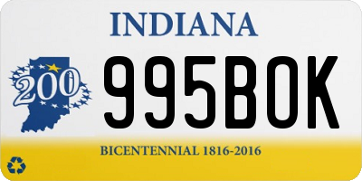 IN license plate 995BOK