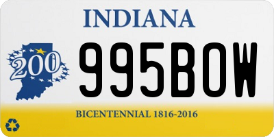 IN license plate 995BOW