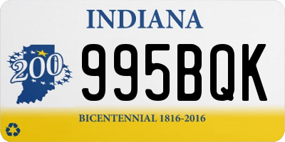 IN license plate 995BQK