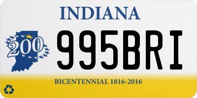 IN license plate 995BRI