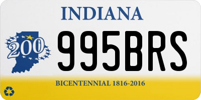 IN license plate 995BRS