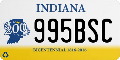 IN license plate 995BSC