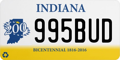 IN license plate 995BUD