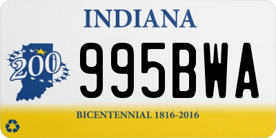 IN license plate 995BWA