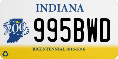 IN license plate 995BWD