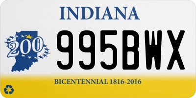 IN license plate 995BWX