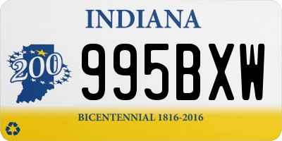 IN license plate 995BXW