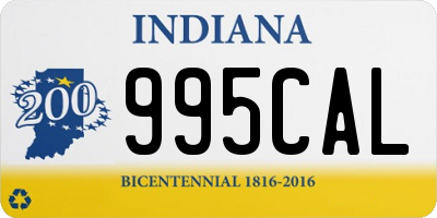 IN license plate 995CAL