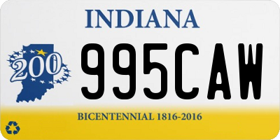 IN license plate 995CAW