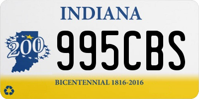 IN license plate 995CBS