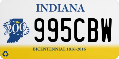 IN license plate 995CBW