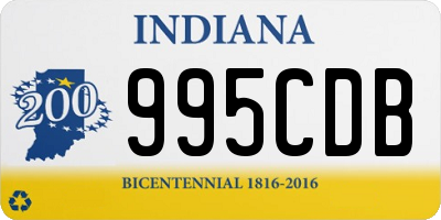 IN license plate 995CDB