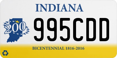 IN license plate 995CDD