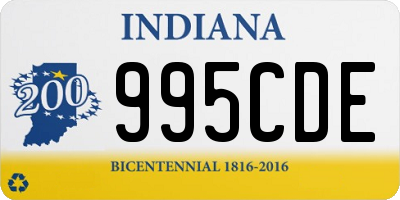 IN license plate 995CDE