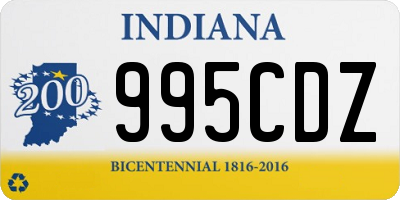 IN license plate 995CDZ