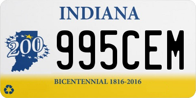 IN license plate 995CEM