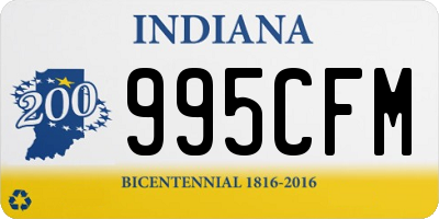 IN license plate 995CFM