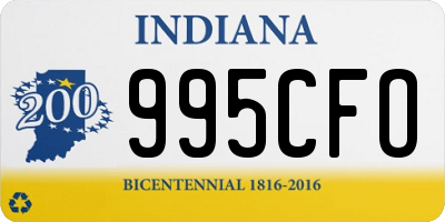 IN license plate 995CFO