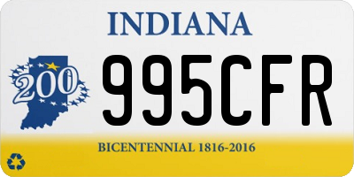 IN license plate 995CFR