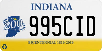 IN license plate 995CID