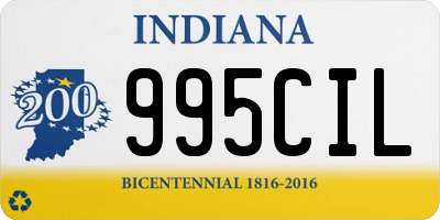 IN license plate 995CIL