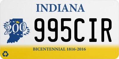 IN license plate 995CIR