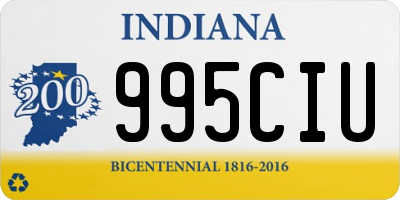 IN license plate 995CIU