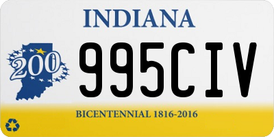 IN license plate 995CIV