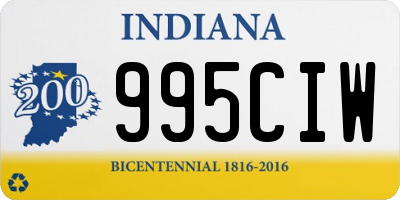 IN license plate 995CIW