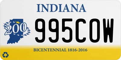 IN license plate 995COW