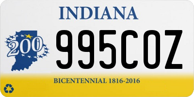 IN license plate 995COZ