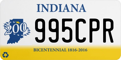 IN license plate 995CPR