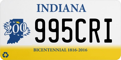 IN license plate 995CRI