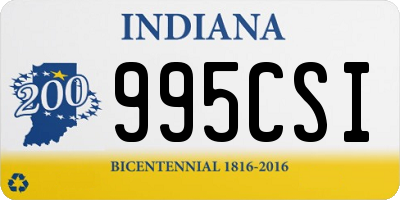 IN license plate 995CSI