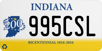 IN license plate 995CSL