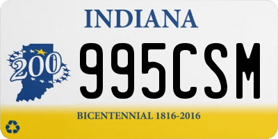 IN license plate 995CSM