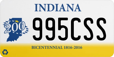 IN license plate 995CSS