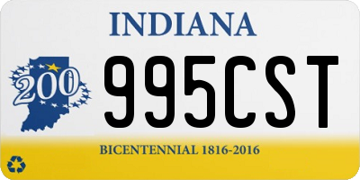 IN license plate 995CST