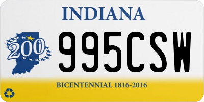 IN license plate 995CSW