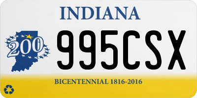 IN license plate 995CSX