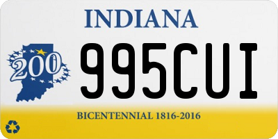 IN license plate 995CUI