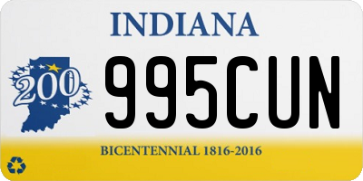 IN license plate 995CUN