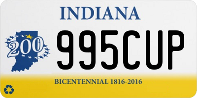 IN license plate 995CUP