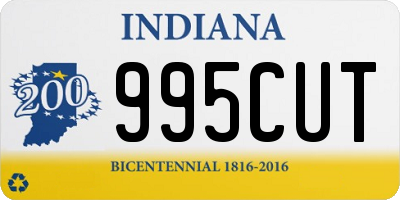 IN license plate 995CUT