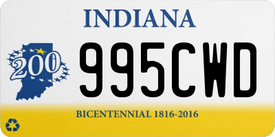 IN license plate 995CWD