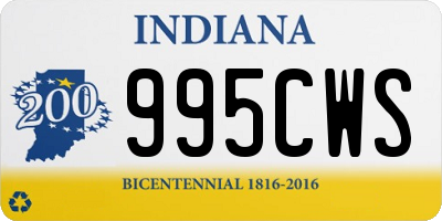 IN license plate 995CWS