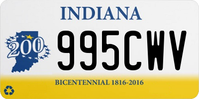 IN license plate 995CWV