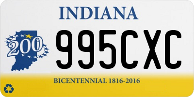 IN license plate 995CXC