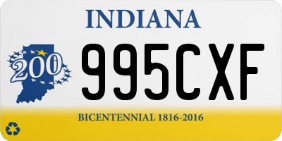 IN license plate 995CXF