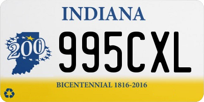 IN license plate 995CXL